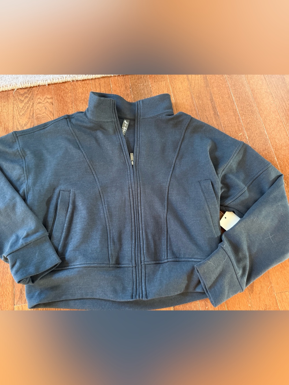 New Dark Navy Full-Zip Sweatshirt Jacket by leap stridewear size medium
